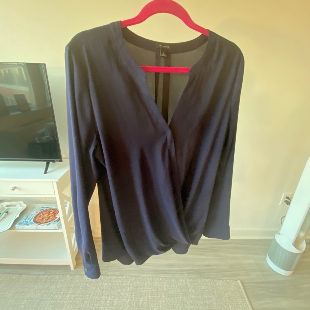 Ann Taylor navy blouse